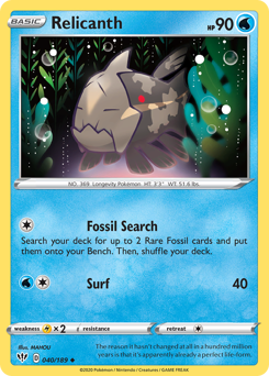 Relicanth #040/189 Uncommon (Reverse Holofoil) / Darkness Ablaze