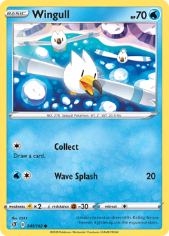 Wingull #041/192 Common (Reverse Holofoil) / Rebel Clash