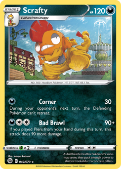 Scrafty #42/73 Holo Rare (Reverse Holofoil) / Champion's Path