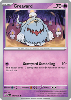 Greavard #42/91 Common (Reverse Holofoil) / Paldean Fates