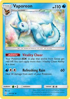 Vaporeon #042/236 Uncommon / Cosmic Eclipse