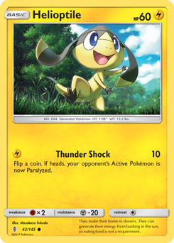 Helioptile #043/145 Common (Reverse Holofoil) / Guardians Rising