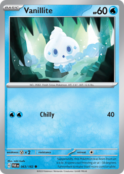 Vanillite #043/182 Common (Reverse Holofoil) / Paradox Rift