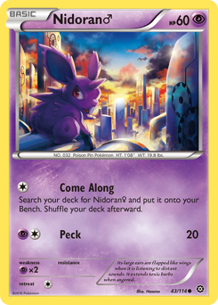 Nidoran #043/114 Common (Reverse Holofoil) / Steam Siege