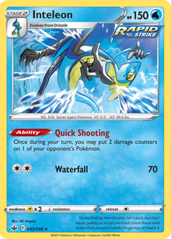 Inteleon #043/198 Holo Rare (Holofoil) / Chilling Reign