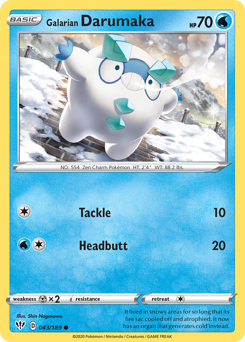 Galarian Darumaka #043/189 Common (Reverse Holofoil) / Darkness Ablaze