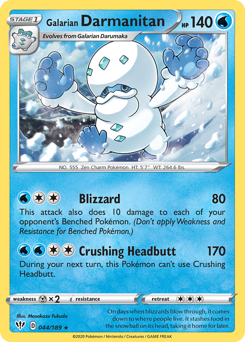 Galarian Darmanitan #044/189 Rare (Normal) / Darkness Ablaze