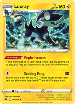 Luxray #044/159 Rare (Reverse Holofoil) / Crown Zenith