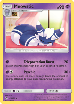 Meowstic #045/131 Rare (Normal) / Forbidden Light