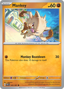 Mankey #45/91 Common / Paldean Fates