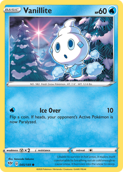 Vanillite #045/189 Common (Reverse Holofoil) / Darkness Ablaze