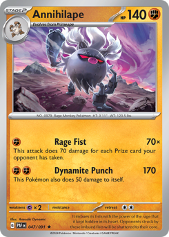 Annihilape #47/91 Rare (Holofoil) / Paldean Fates