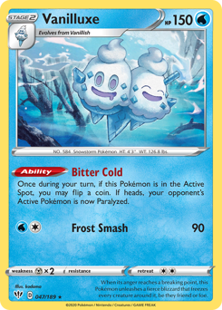 Vanilluxe #047/189 Rare (Reverse Holofoil) / Darkness Ablaze