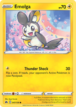 Emolga #047/159 Common / Crown Zenith