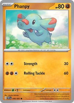 Phanpy #48/91 Common (Reverse Holofoil) / Paldean Fates