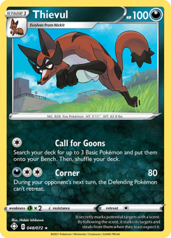 Thievul #48/72 Holo Rare (Reverse Holofoil) / Shining Fates