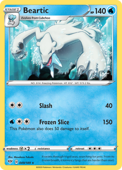 Beartic #049/189 Rare (Reverse Holofoil) / Darkness Ablaze