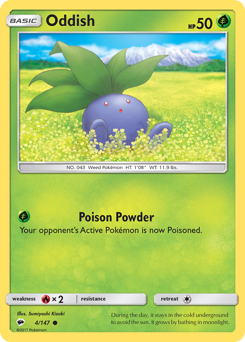Oddish #004/147 Common (Reverse Holofoil) / Burning Shadows