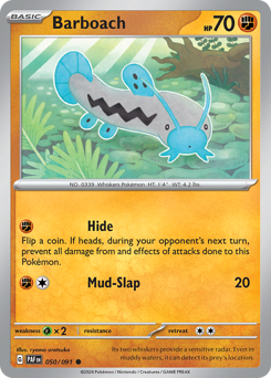 Barboach #50/91 Common (Reverse Holofoil) / Paldean Fates