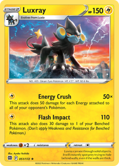 Luxray #051/172 Rare (Reverse Holofoil) / Brilliant Stars