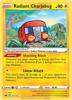 Radiant Charjabug #051/159 Radiant Rare (Holofoil) / Crown Zenith