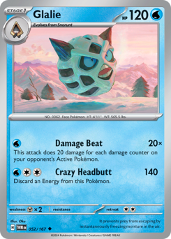 Glalie #052/167 Uncommon (Reverse Holofoil) / Twilight Masquerade