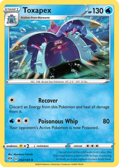Toxapex #052/189 Uncommon (Reverse Holofoil) / Darkness Ablaze
