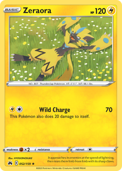 Zeraora #052/159 Rare (Normal) / Crown Zenith