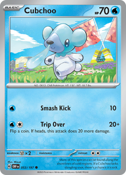 Cubchoo #053/197 Common / Obsidian Flames