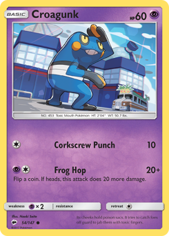 Croagunk #054/147 Common (Reverse Holofoil) / Burning Shadows