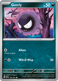 Gastly #55/91 Common (Reverse Holofoil) / Paldean Fates