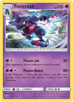 Toxicroak #055/147 Rare (Reverse Holofoil) / Burning Shadows