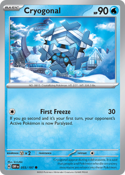 Cryogonal #055/197 Common (Reverse Holofoil) / Obsidian Flames