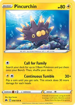 Pincurchin #056/159 Uncommon / Crown Zenith