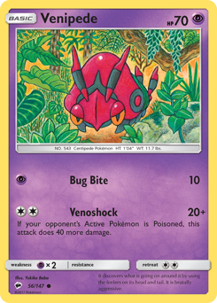 Venipede #056/147 Common / Burning Shadows