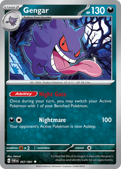 Gengar #57/91 Uncommon (Reverse Holofoil) / Paldean Fates