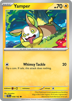 Yamper #058/162 Common (Reverse Holofoil) / Temporal Forces