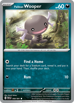 Paldean Wooper #58/91 Common (Reverse Holofoil) / Paldean Fates