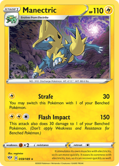 Manectric #059/189 Rare (Reverse Holofoil) / Darkness Ablaze