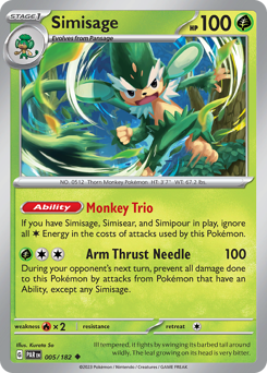 Simisage #005/182 Uncommon (Reverse Holofoil) / Paradox Rift