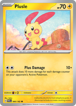 Plusle #060/182 Common (Reverse Holofoil) / Paradox Rift