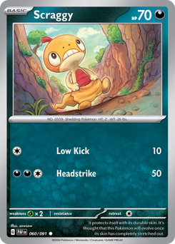Scraggy #60/91 Common (Reverse Holofoil) / Paldean Fates