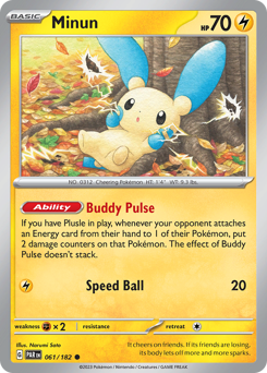 Minun #061/182 Common (Reverse Holofoil) / Paradox Rift