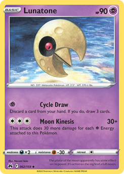 Lunatone #062/159 Uncommon (Reverse Holofoil) / Crown Zenith