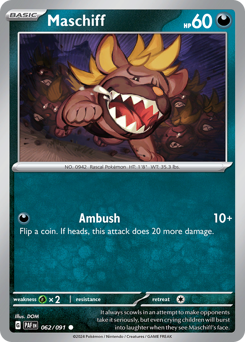Maschiff #62/91 Common (Reverse Holofoil) / Paldean Fates