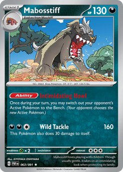 Mabosstiff #63/91 Rare (Reverse Holofoil) / Paldean Fates