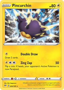 Pincurchin #064/189 Holo Rare (Reverse Holofoil) / Darkness Ablaze