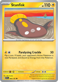 Stunfisk #064/191 (Reverse Holofoil) Common / Surging Sparks