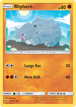 Rhyhorn #065/147 Common (Reverse Holofoil) / Burning Shadows