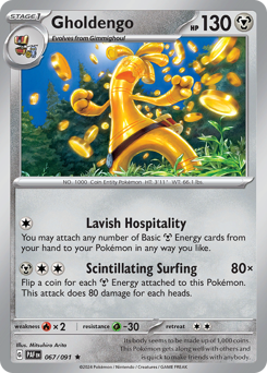 Gholdengo #67/91 Rare (Holofoil) / Paldean Fates
